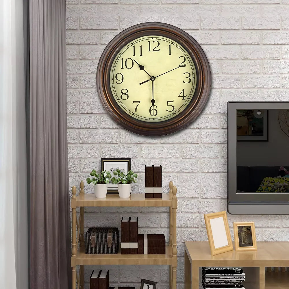 horloge murale rétro silencieuse pour décoration intérieure élégante - vue 5 sur 5