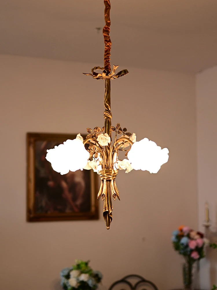 lustre moderne en cuivre pour éclairage artistique et luxueux - vue 8 sur 8