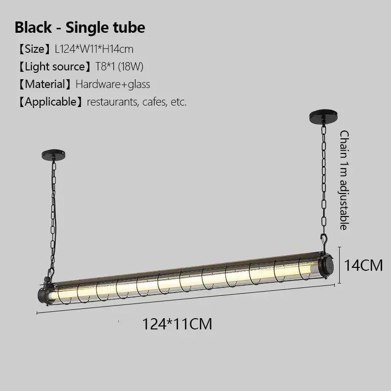 lustre industriel rétro en métal avec lumière led