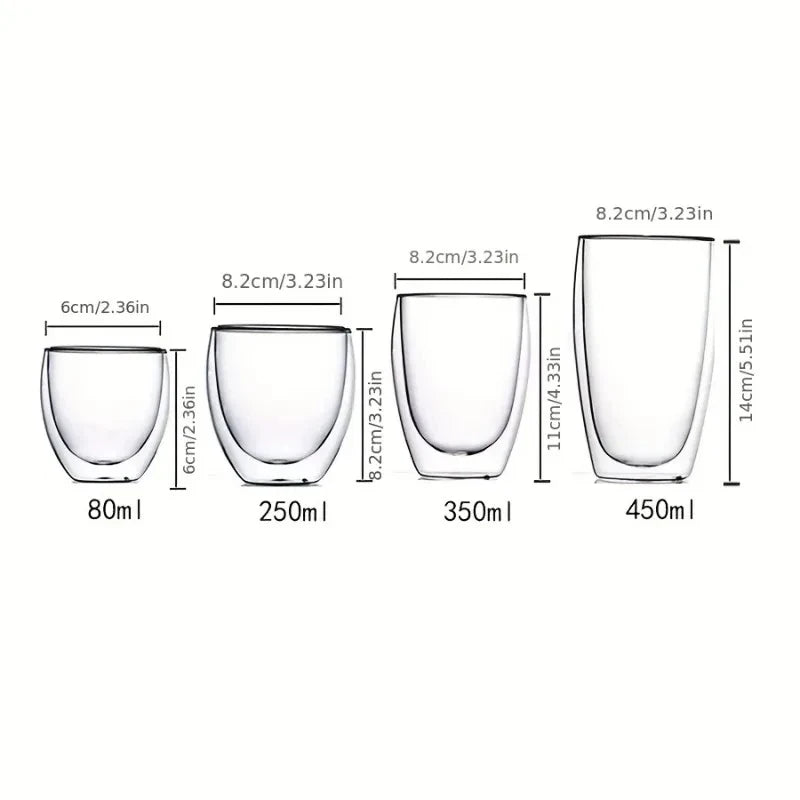Tasses expresso verre double paroi isolante 80 450ml - vue 7 sur 7
