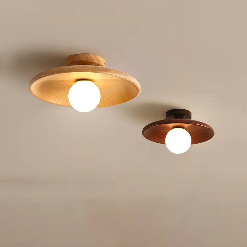 lampe de plafond led en bois moderne suspendue - vue 6 sur 12