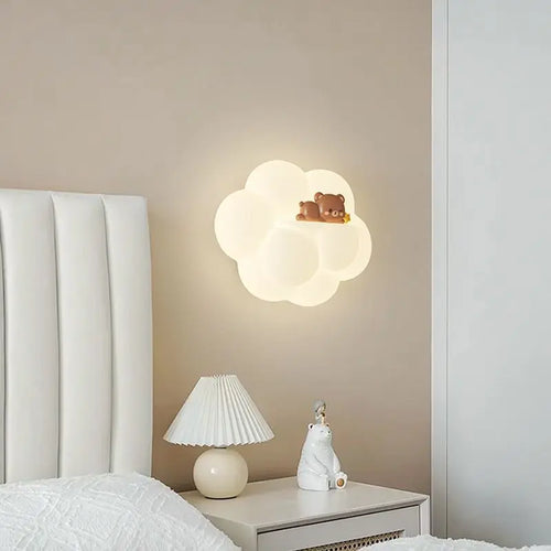 applique murale nuage ours chat singe pour enfants bébé
