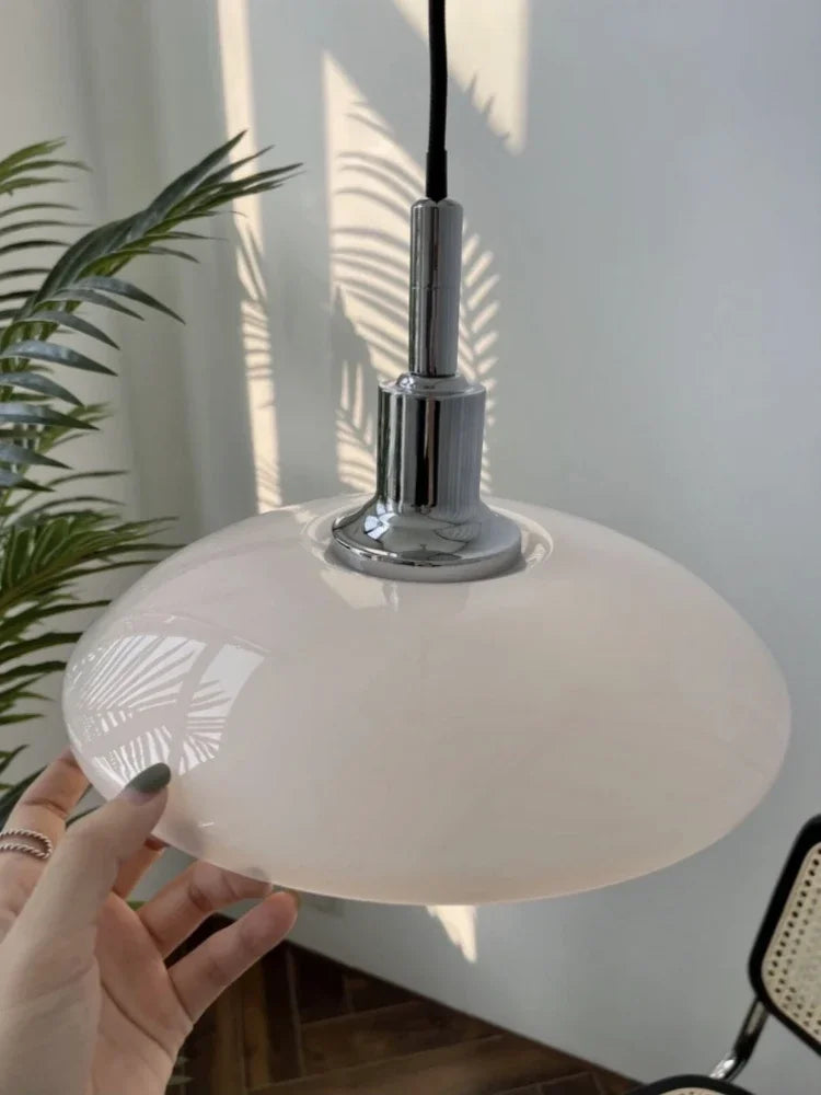 suspension design danois abat-jour en verre lumineux décoratif - vue 6 sur 12