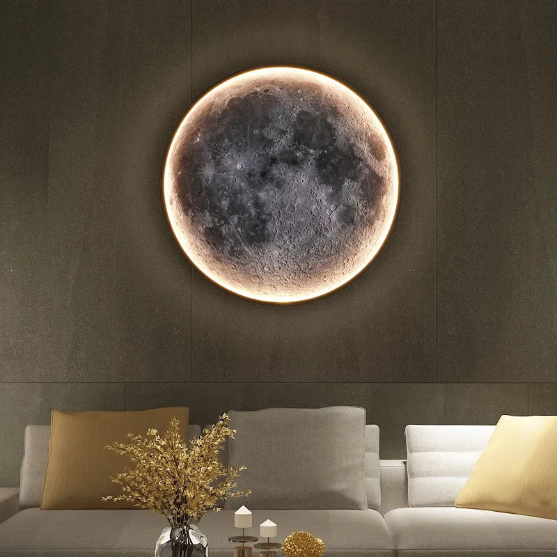 applique murale led en forme de lune pour décoration intérieure - vue 5 sur 17