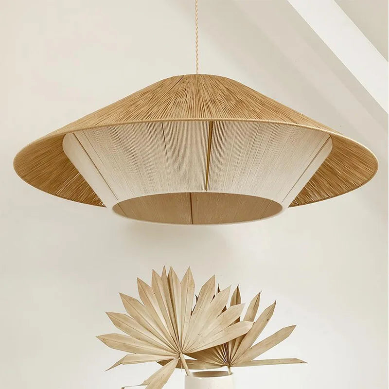 lustre rétro japonais en corde de chanvre pour décoration créative