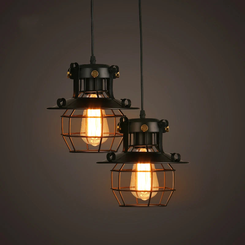 lustre suspendu vintage créatif pour café et restaurant - vue 3 sur 7