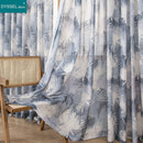 Rideau motif feuilles style naturel pour salon chambre