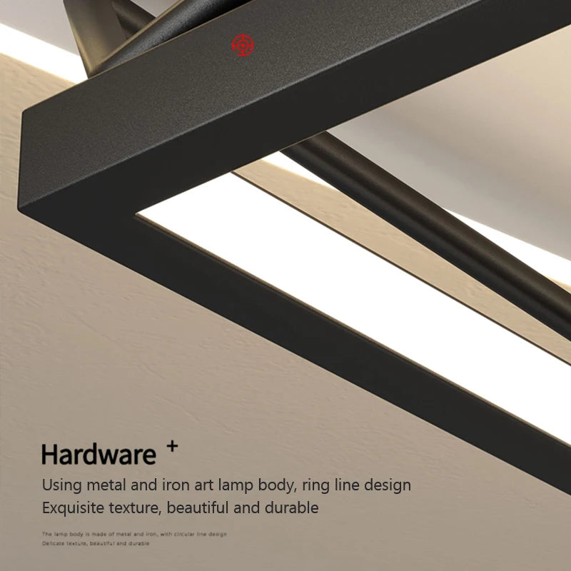 lampe de suspension led moderne carrée ronde industrielle - vue 6 sur 12