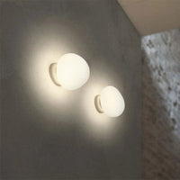 applique murale italienne en verre blanc pour intérieur moderne