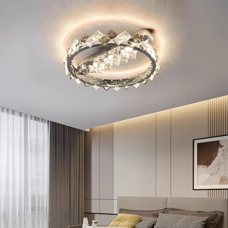 Plafonnier Led suspendu en cristal de luxe - vue 4 sur 5