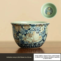 theiere ru kiln motif pivoine service kung fu