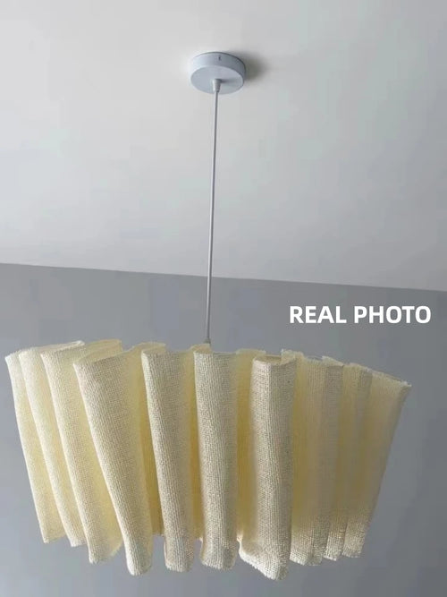 Nordique Vintage Wabi Sabi vent fait à la main tissu Led lustre B &amp; B éclairage intérieur salle à manger Bar chambre chevet suspension lumières