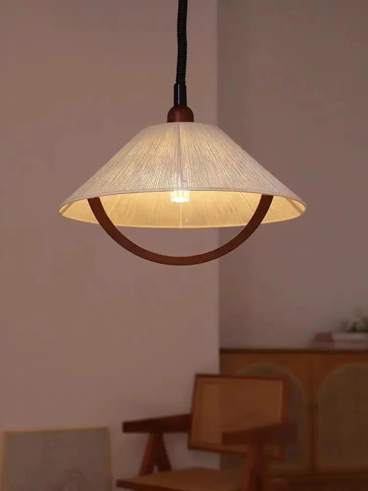 suspension en corde de chanvre bois style 	 avec cordon réglable