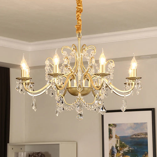 lustre moderne en cristal avec éclairage led élégant pour votre intérieur