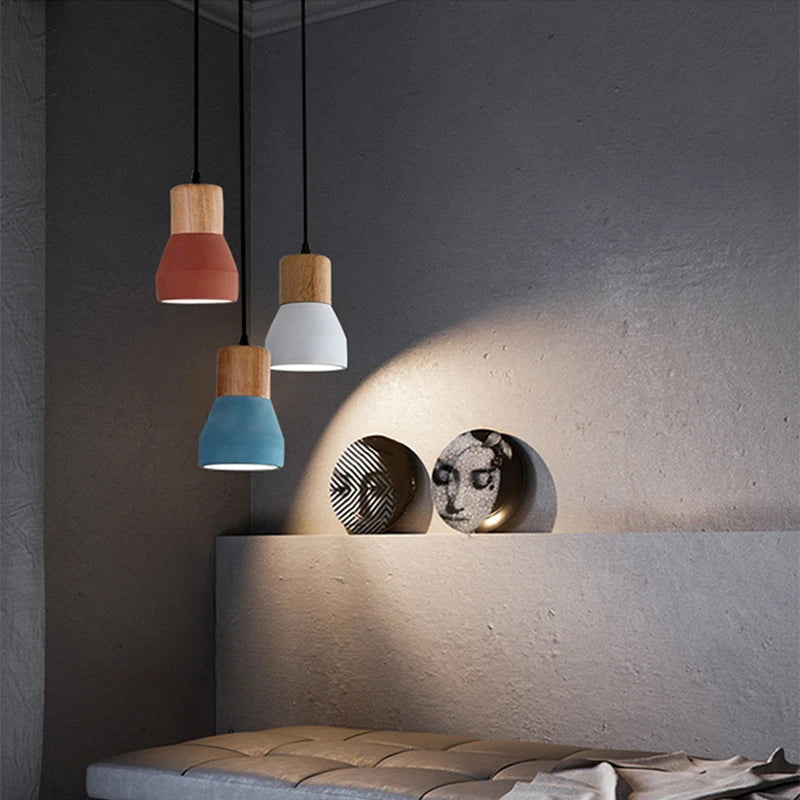Macaron ciment suspension lumières vintage pour restaurant
