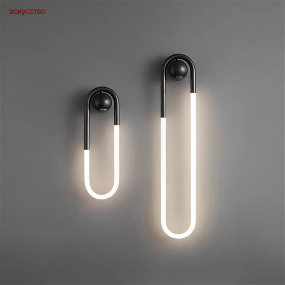 Applique murale à led ovale en métal et acrylique décoratif