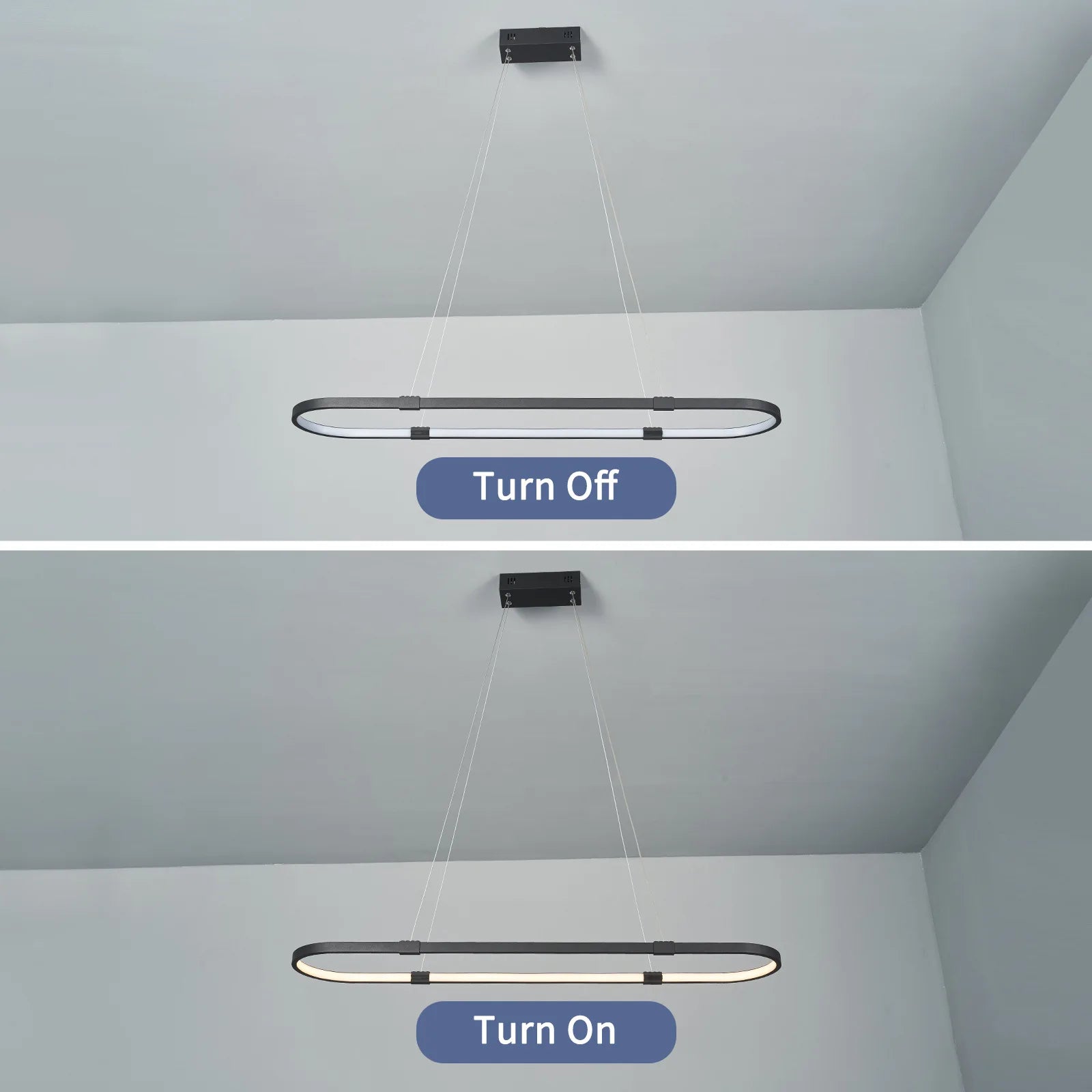 suspension moderne à led pour décoration intérieure linéaire et élégante - vue 6 sur 7