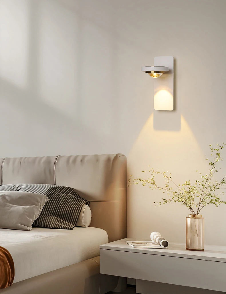 applique murale scandinave minimaliste rotative avec lumières led - vue 6 sur 10