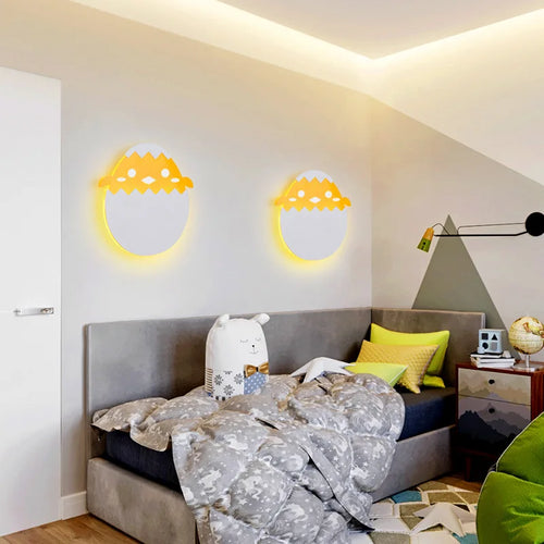 té mignon enfants applique LED dinosaure forme d'oeuf dessin animé chambre chevet applique murale pour fille garçon bébé chambre de bébé