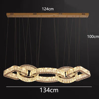 Lustre design cristal doré moderne pour salle à manger éclairage intérieur