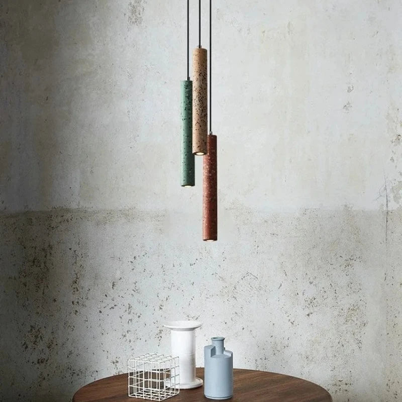 Suspension Terrazzo Bar Ciment Minimaliste Salle à manger Chambre Chevet Longue Bande Style Industriel Lampes À Tête Unique - vue 6 sur 9