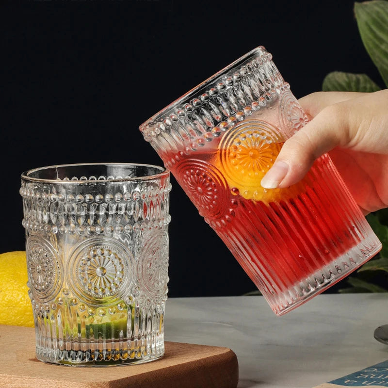 Verres relief tournesol style retro pour boissons froides - vue 5 sur 7