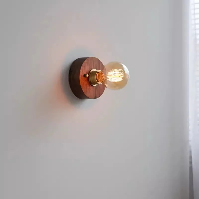 applique murale en bois style wabi sabi pour éclairage intérieur décoratif - vue 6 sur 10