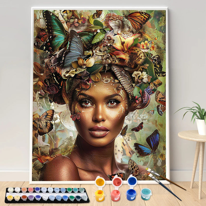 peinture par numéros ethnique papillon fleur paysage marin adulte