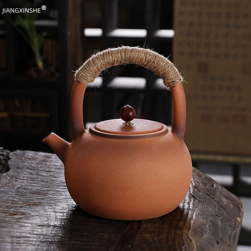 Théière céramique brute style kung fu artisanale rétro