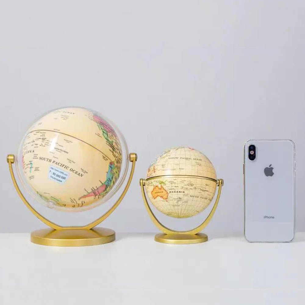 lot de 2 globes rétro éducatifs rotatifs pour bureau et décoration - vue 7 sur 7
