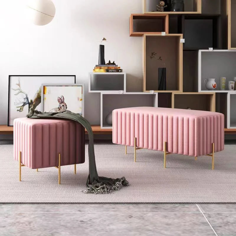 Banc en velours nordique créatif multifonction pour le salon et la chambre