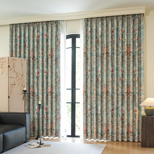 Rideau occultant moderne motif floral pour salon chambre