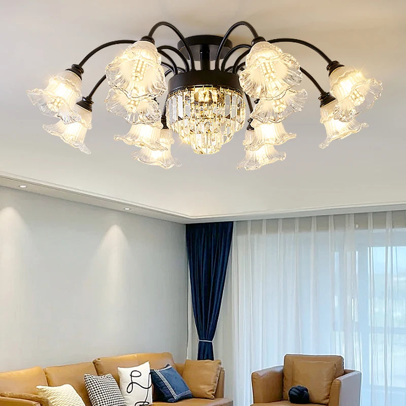 lustre rétro en cristal pour décoration intérieure élégante - vue 4 sur 18