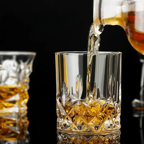Verres cristal ciselé élégants pour whisky bière vin