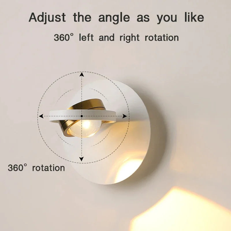 applique murale led moderne rotative pour décoration intérieure - vue 7 sur 10