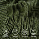 plaid maille chenille à pompons motif carreaux decoratif