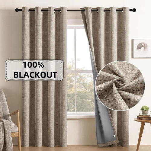 Rideau occultant faux lin extra long sur mesure