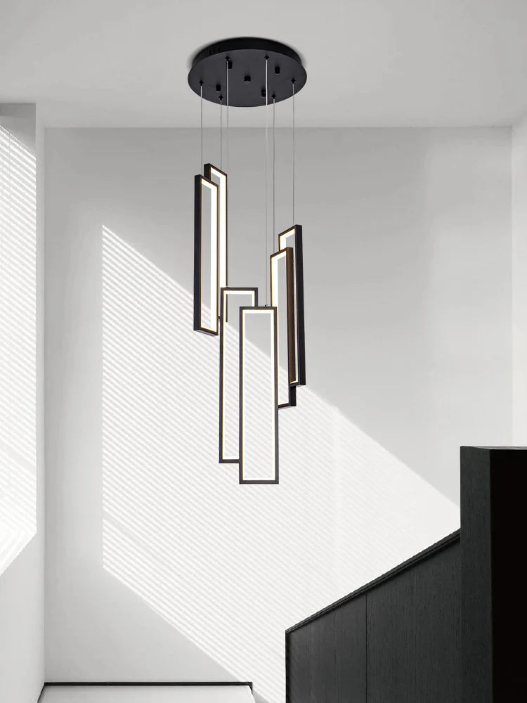 lustre nordique en aluminium intérieur dimmable led long