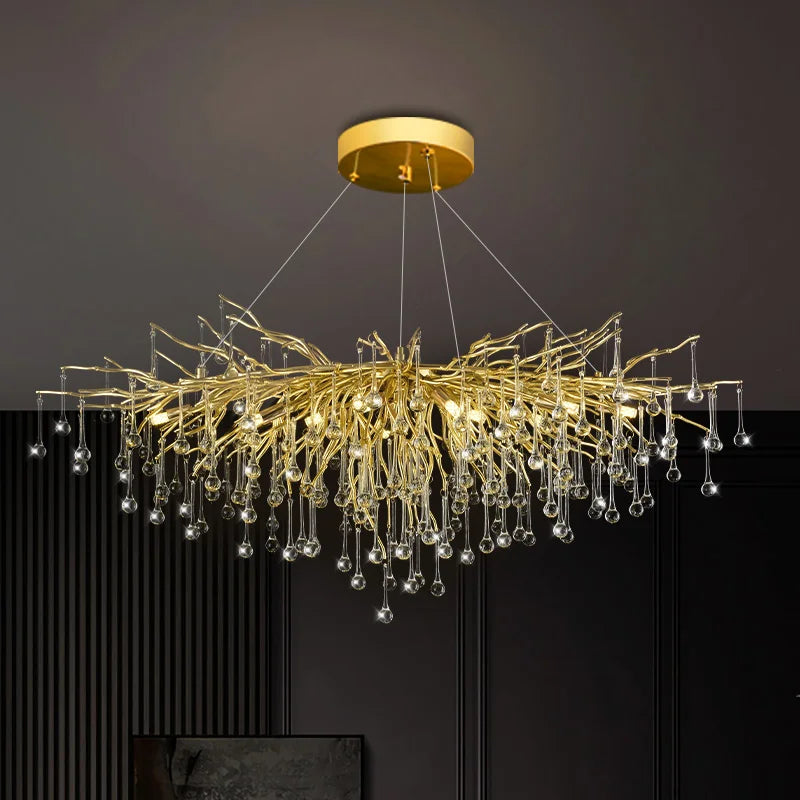 Lustre suspendu en cristal design pour intérieur élégant