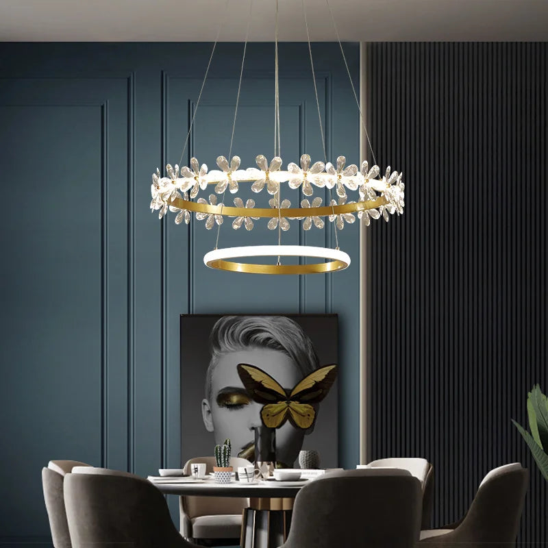 lustre cristal moderne pour éclairage tendance intérieur - vue 6 sur 7
