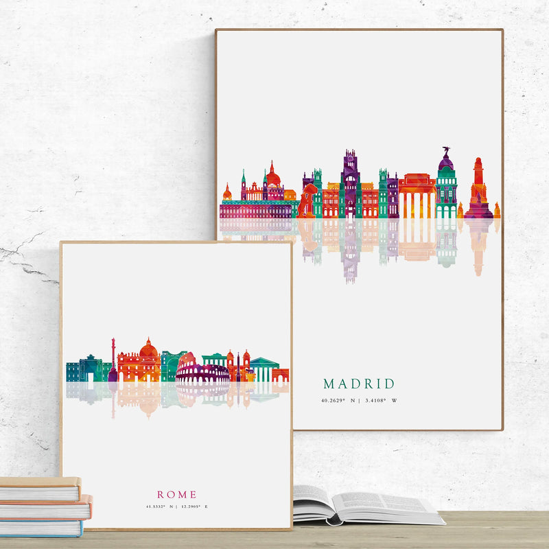 affiches murales des villes paris londres new york madrid