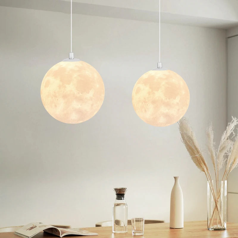 lustre nordique 3d imprimé lune pour enfants personnalisé