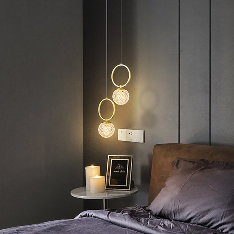 Suspension design LED luxury en verre cristal Ball - vue 4 sur 9