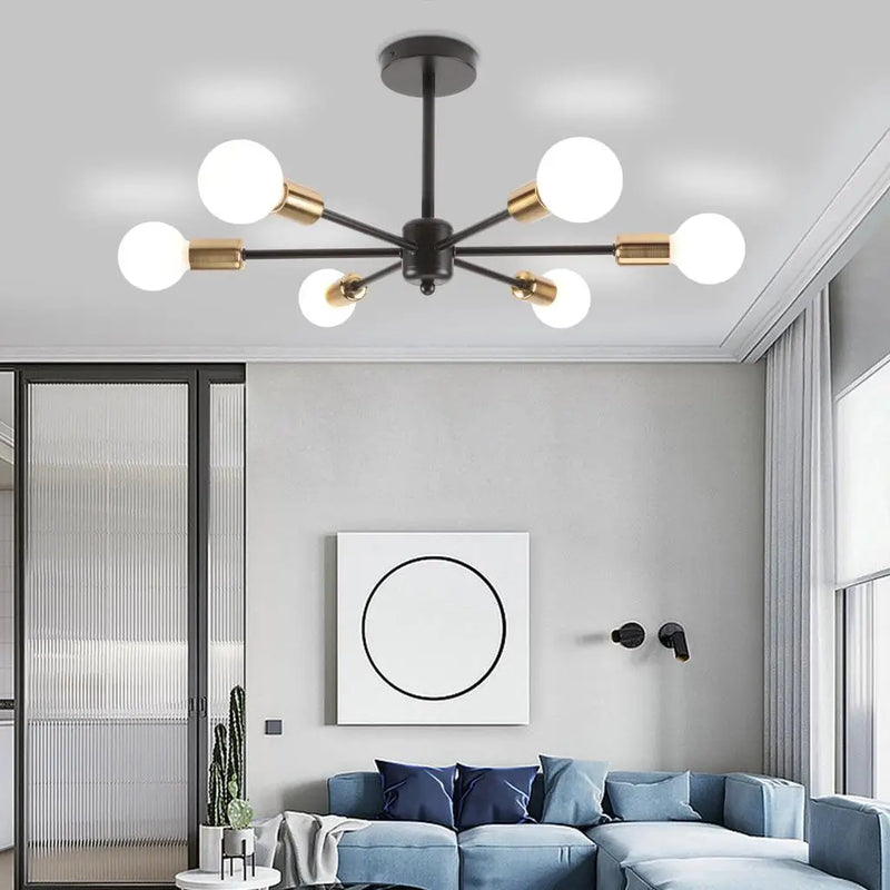 lustre industriel moderne à 4/6 têtes luminaria lampara