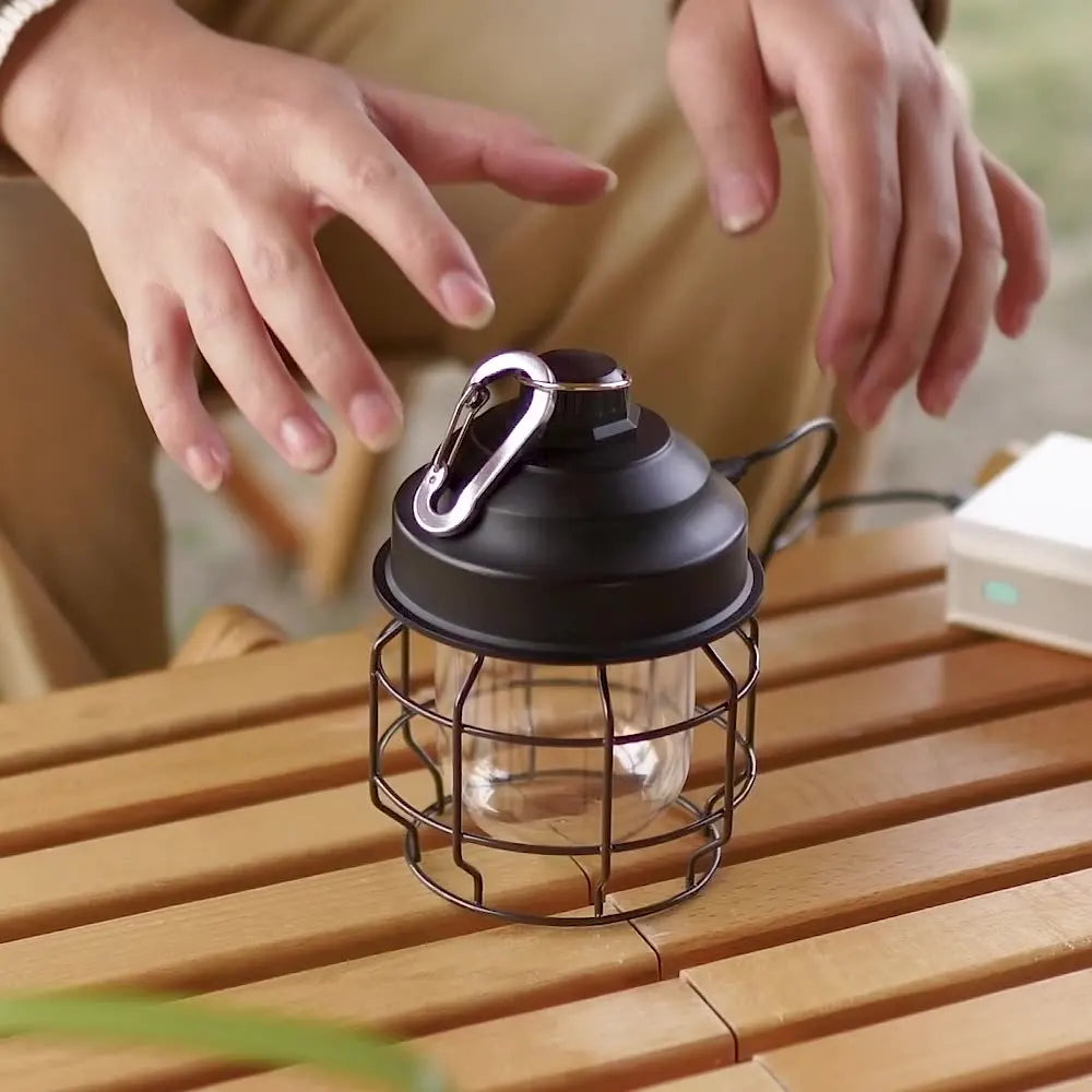 lanterne rétro rechargeable à LED pour jardin extérieur vintage - vue 2 sur 6
