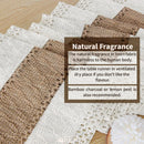Chemin de table bohème crème motifs géométriques pompons