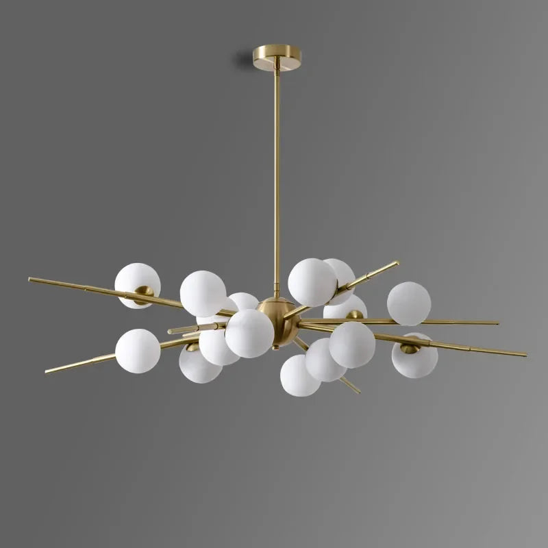 lustre moderne led en verre boule pour décoration maison