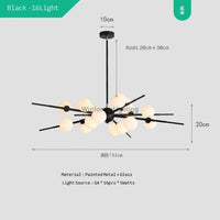 lustre design bauhaus sputnik en verre pour éclairage moderne