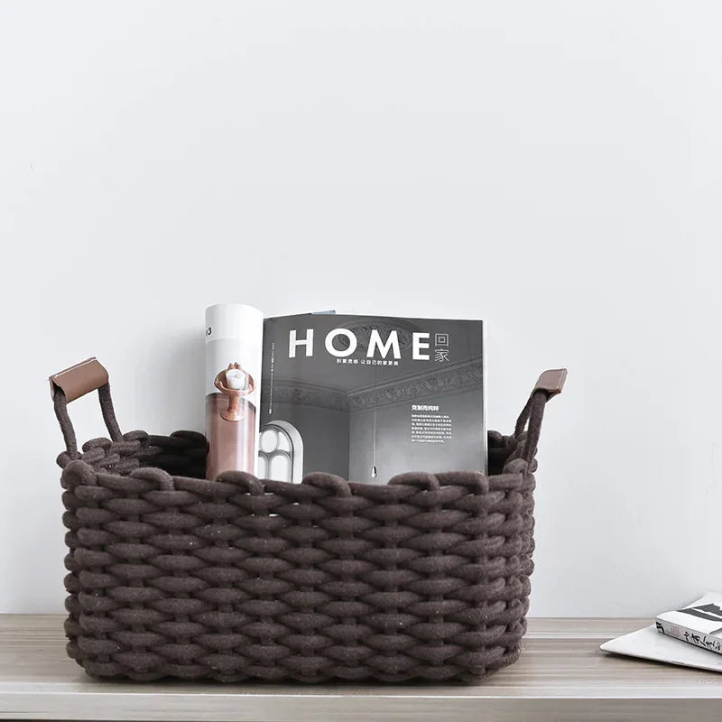 panier en corde de coton pour rangement divers et décoration nordique - vue 3 sur 13