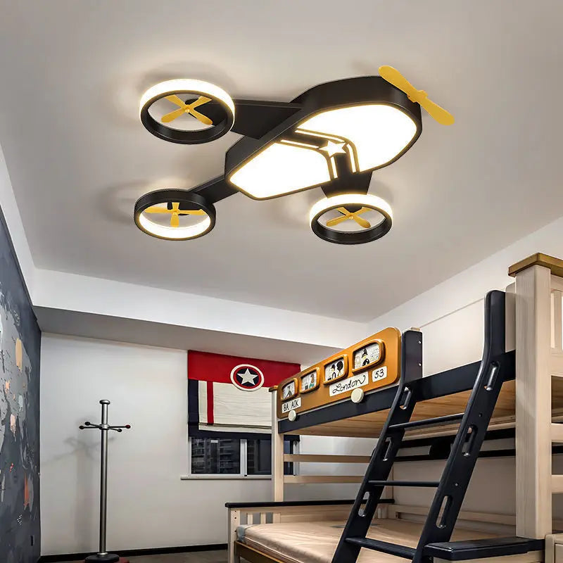 plafonnier avion lumineux pour chambre d'enfant garçon - vue 2 sur 7